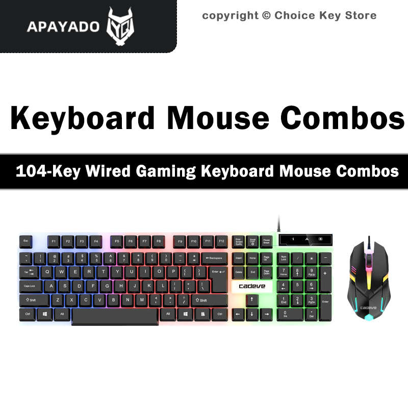 Gaming Keyboard Mouse Combo - APAYADO LDK9122 Wired Gaming Keyboard Mouse