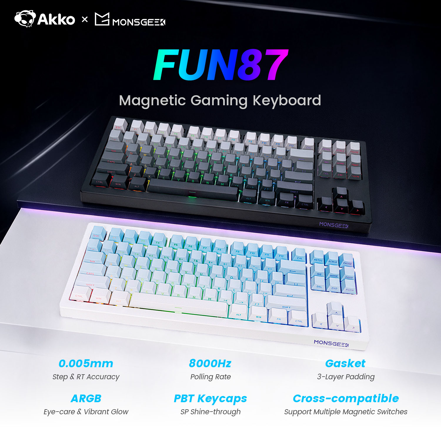 Akko x Monsgeek FUN87 HE Magne - огляд і ціна Gaming Keyboard Tkl