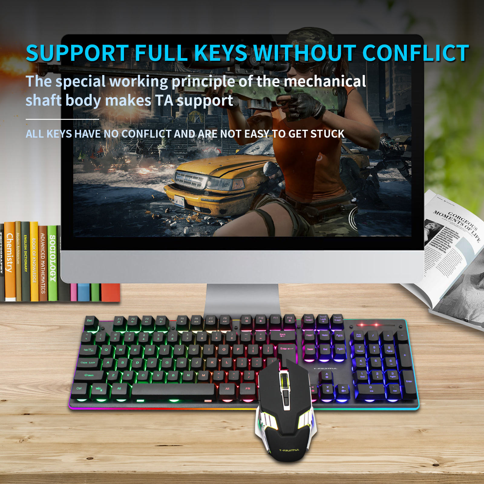104 Keys RGB Computer Wireless - огляд і ціна Gaming Keyboard Mouse Combo