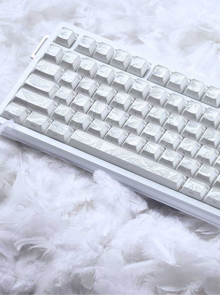 Feather Pattern 97 Keycaps Che - огляд і ціна Gaming Keyboard Tkl