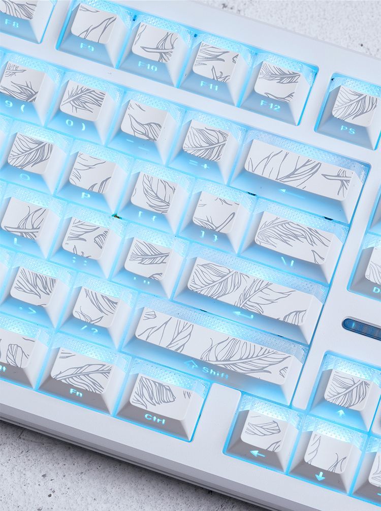 Feather Pattern 97 Keycaps Che - огляд і ціна Gaming Keyboard Tkl