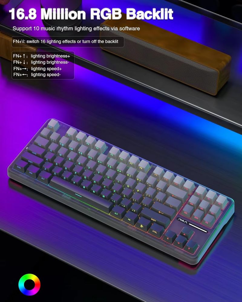 Aula F87 Wireless Mechanical K - огляд і ціна Gaming Keyboard Tkl